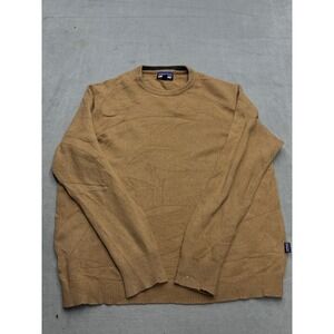 Patagonia Mens Large Cashmere Wool Crewneck Sweater Tan Brown Worn Wear